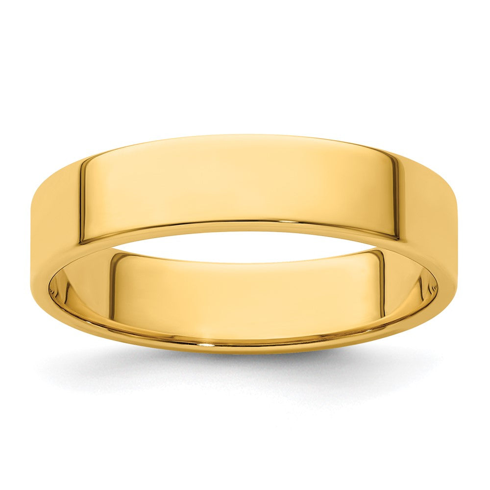 14k Yellow Gold 5mm Lightweight Flat Wedding Band 