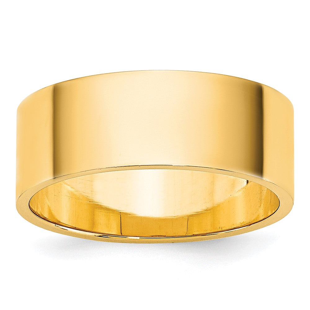 14k Yellow Gold 7mm Lightweight Flat Wedding Band 