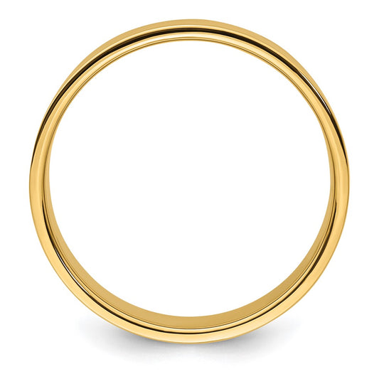 14k Yellow Gold 8mm Lightweight Flat Wedding Band