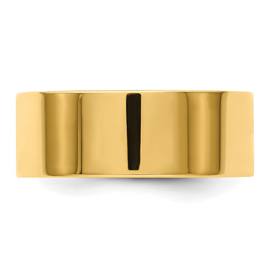 14k Yellow Gold 8mm Lightweight Flat Wedding Band