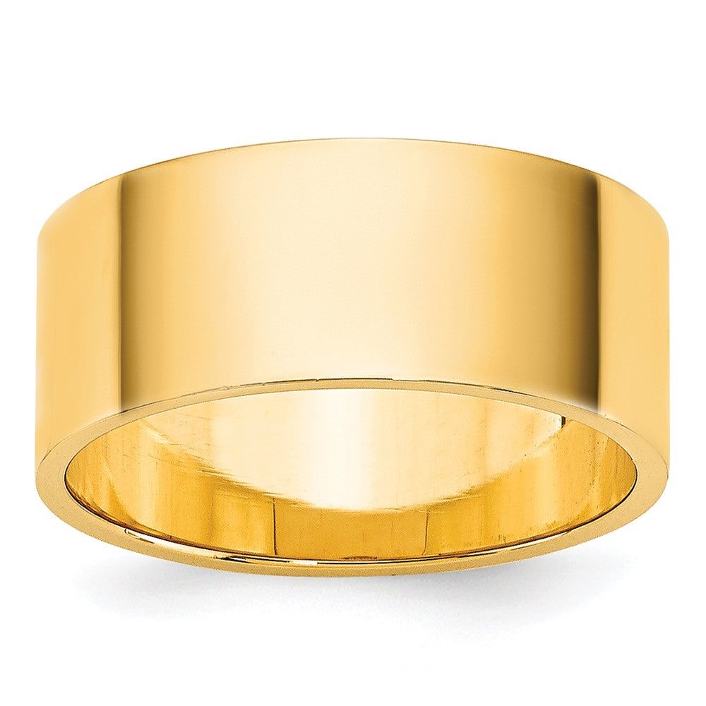 14k Yellow Gold 8mm Lightweight Flat Wedding Band 