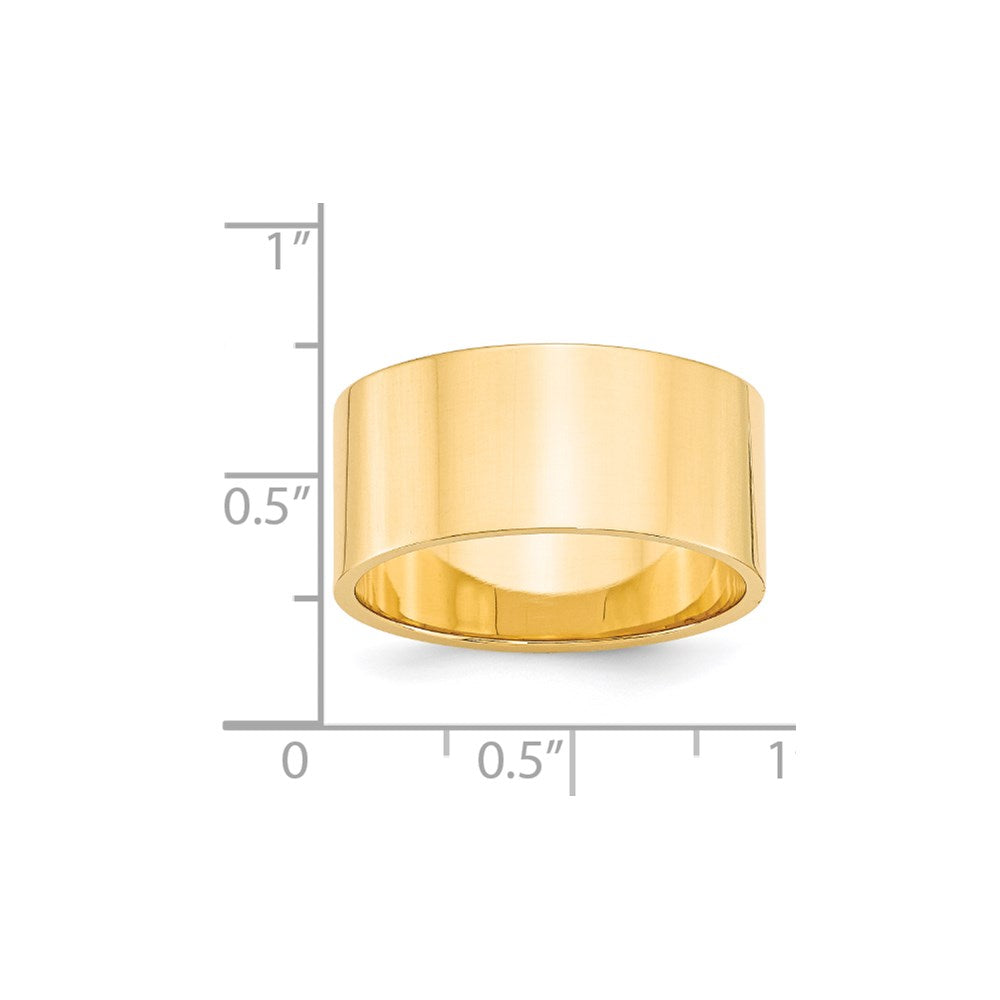 14k Yellow Gold 10mm Lightweight Flat Wedding Band
