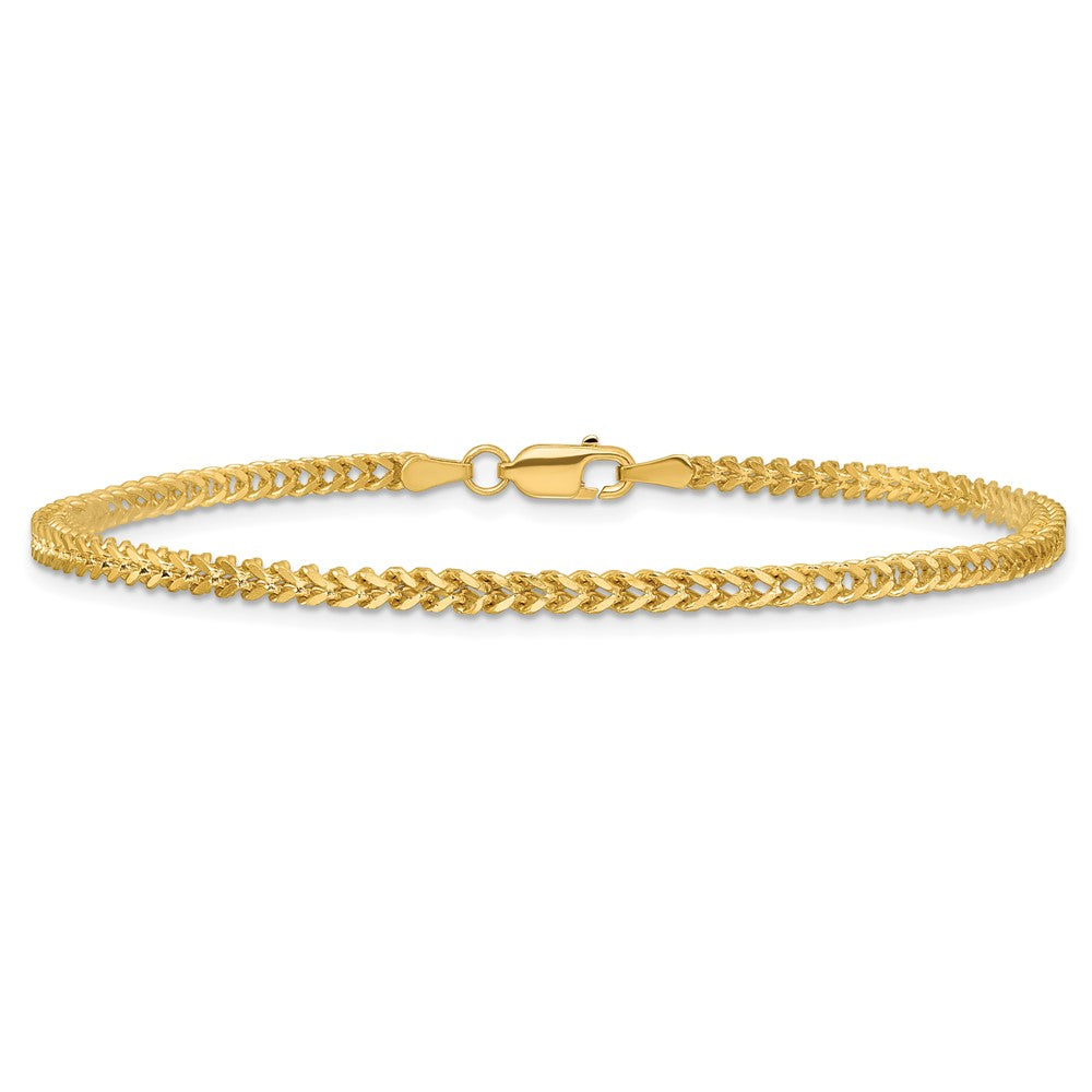 14K 2mm Franco with Lobster Clasp Bracelet