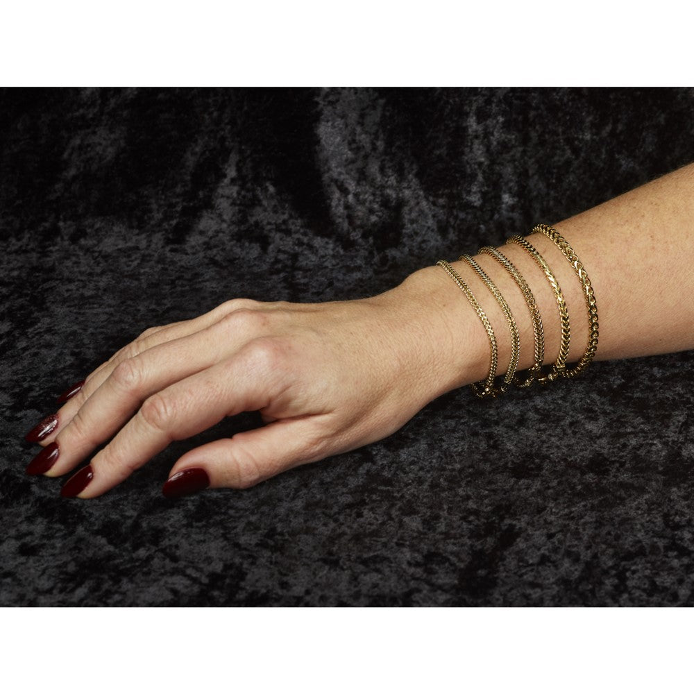 14K 2mm Franco with Lobster Clasp Bracelet