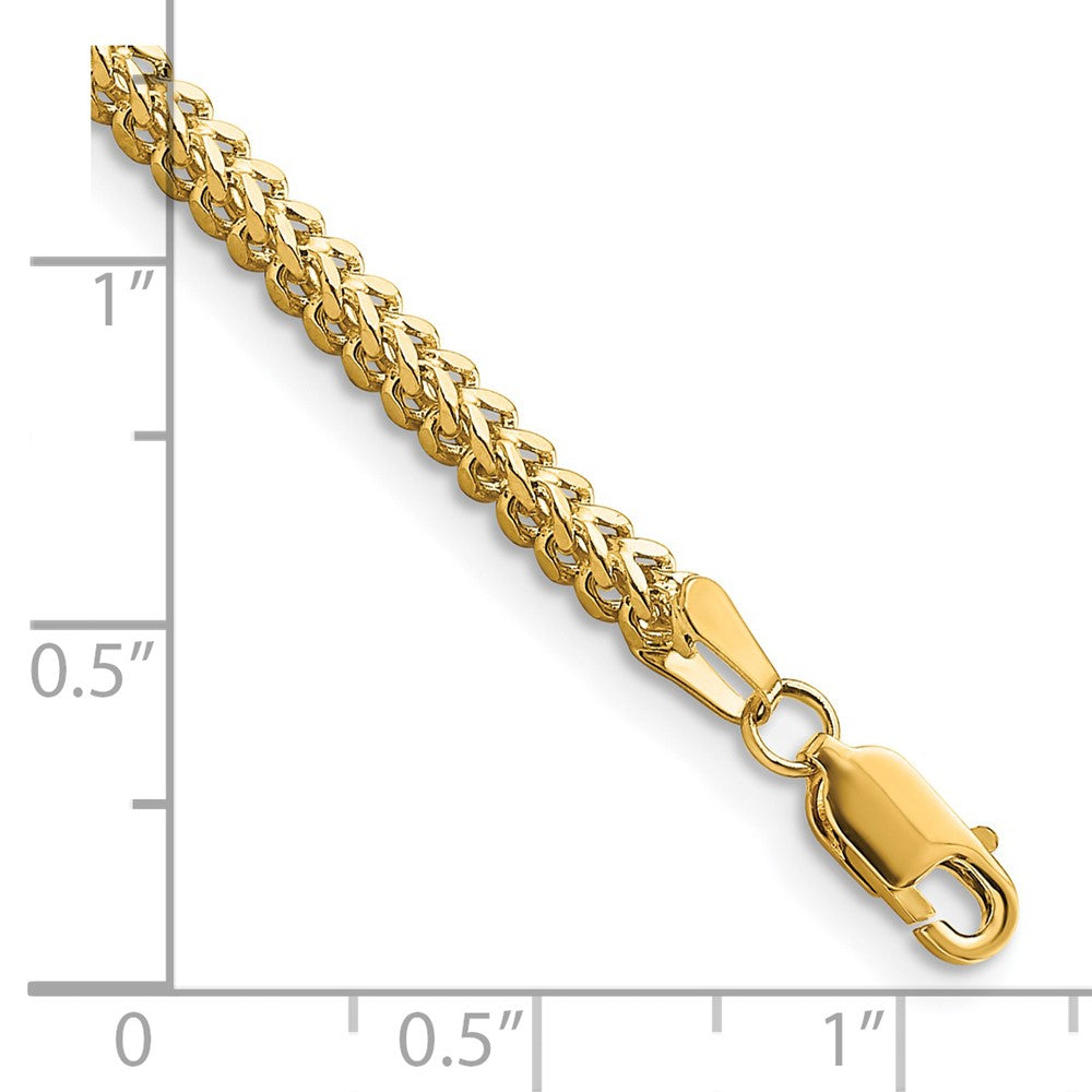 14K 2.3mm Franco with Lobster Clasp Bracelet