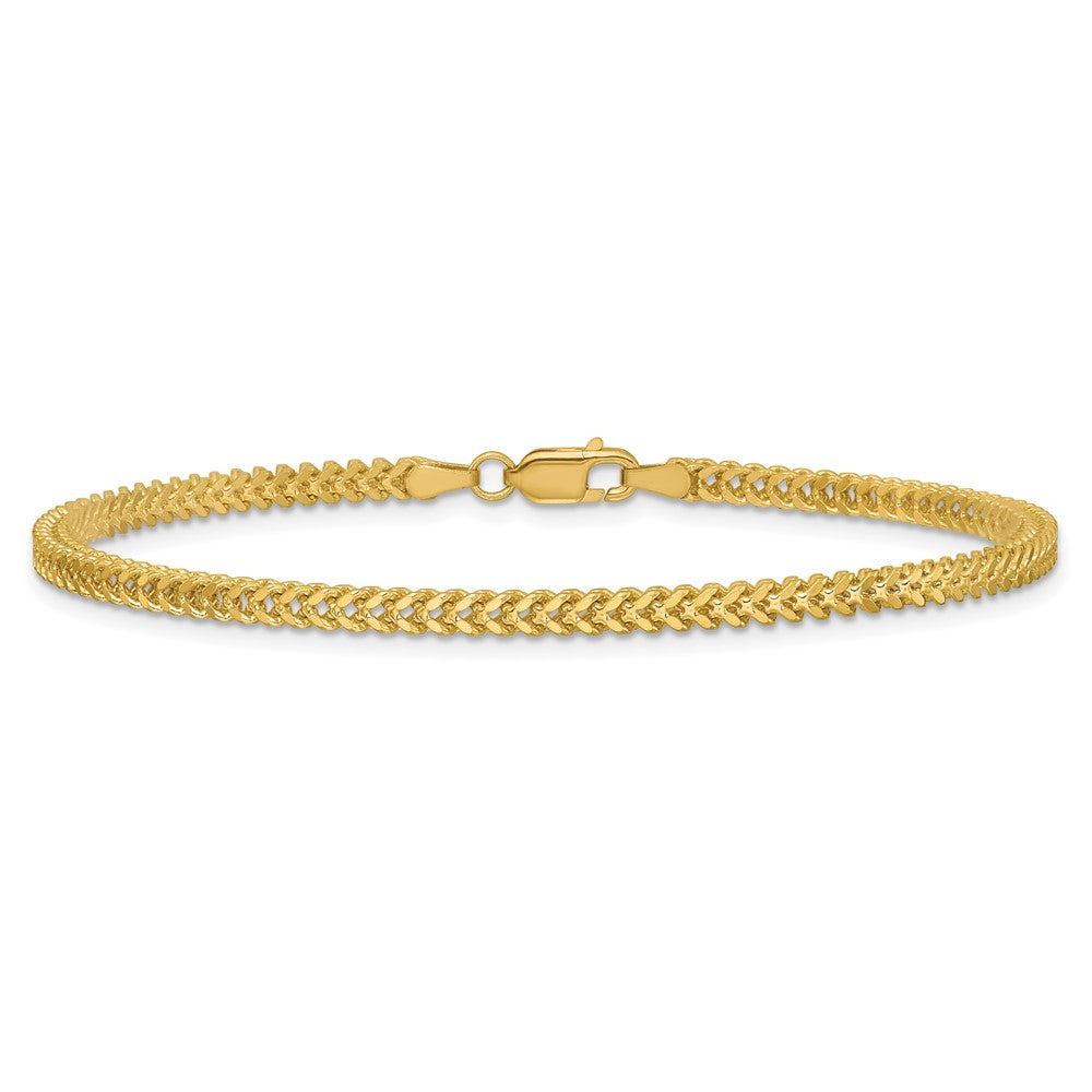 14K 2.3mm Franco with Lobster Clasp Bracelet