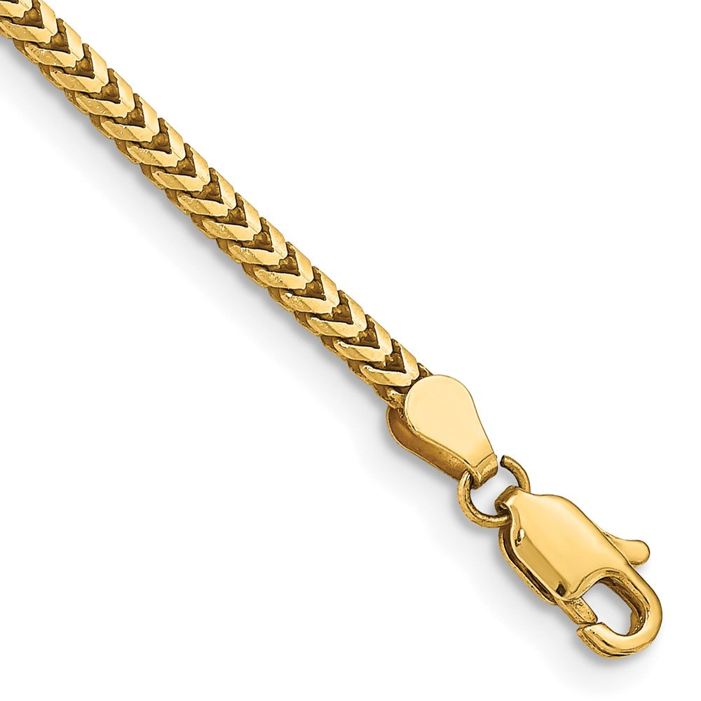 14K 2.5mm Franco with Lobster Clasp Bracelet
