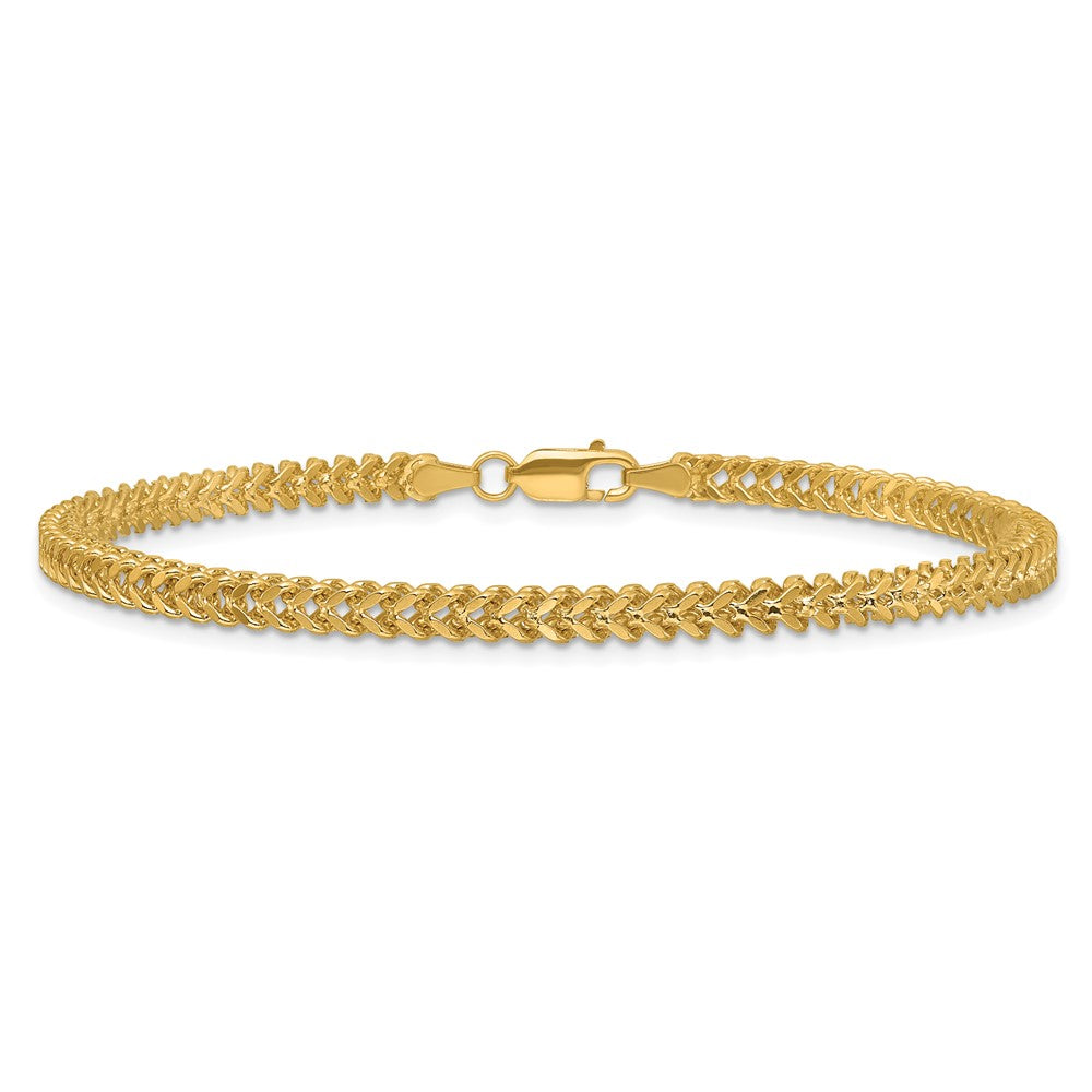 14K 2.5mm Franco with Lobster Clasp Bracelet