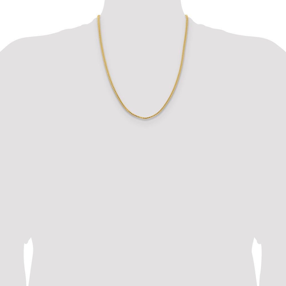 14K 3mm Franco with Fancy Lobster Clasp Chain