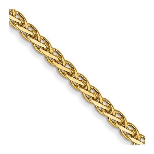 14K 1.9mm Flat Wheat with Lobster Clasp Chain
