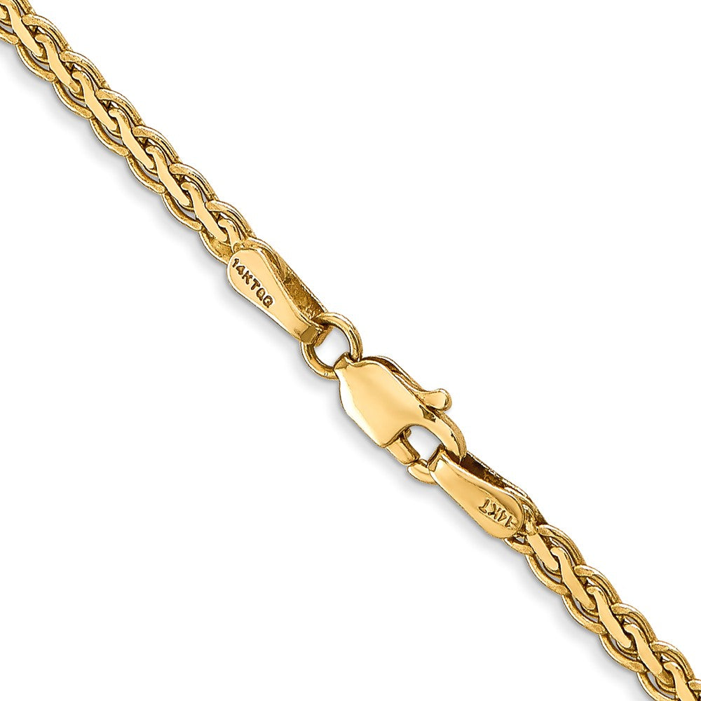 14K 2.4mm Flat Wheat with Lobster Clasp Chain
