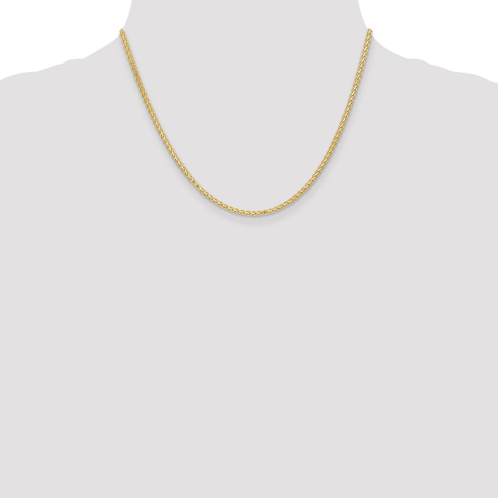 14K 2.4mm Flat Wheat with Lobster Clasp Chain