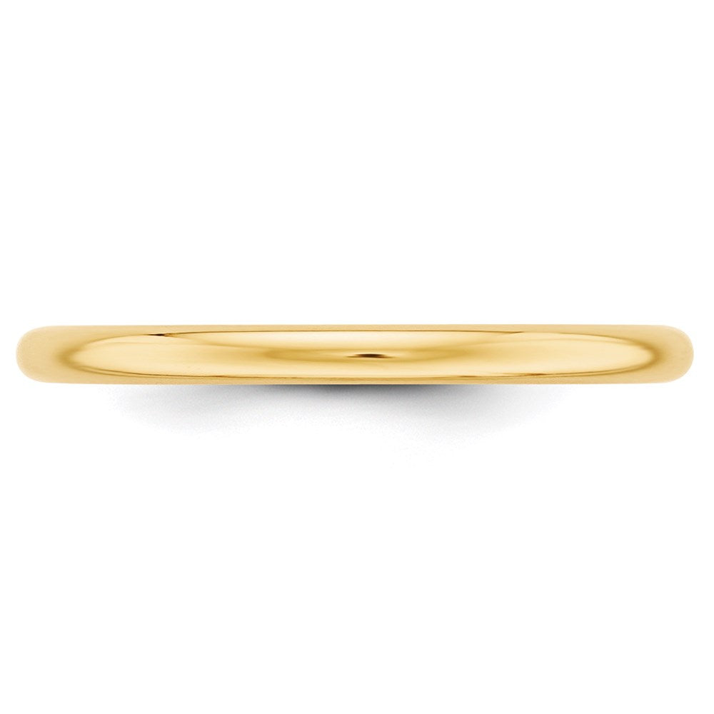 14k Yellow Gold 2mm Half Round Wedding Band