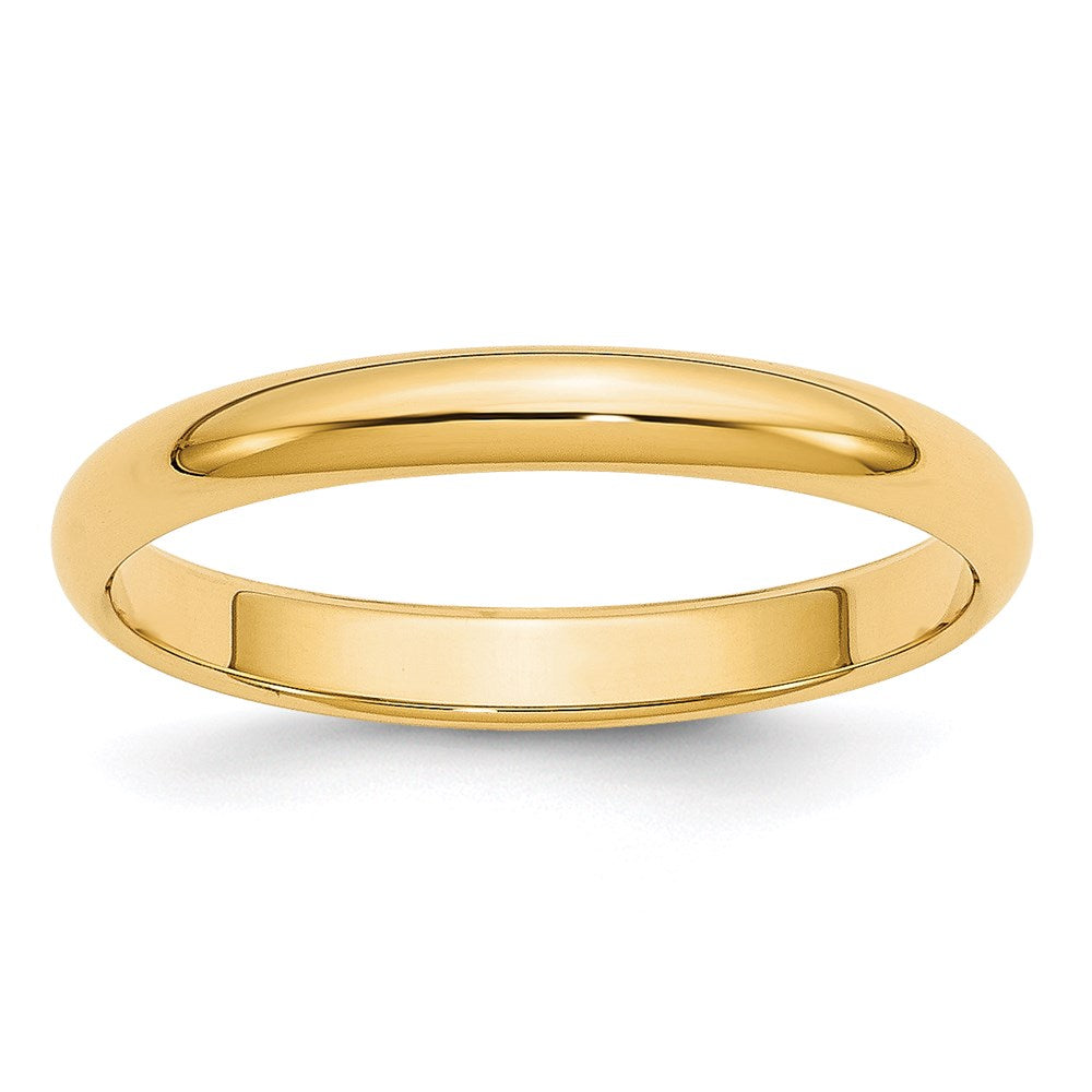 14k Yellow Gold 3mm Half Round Wedding Band 