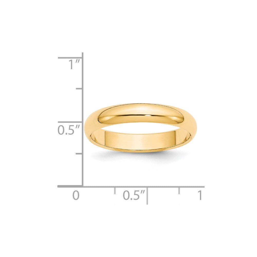 14k Yellow Gold 4mm Half Round Wedding Band