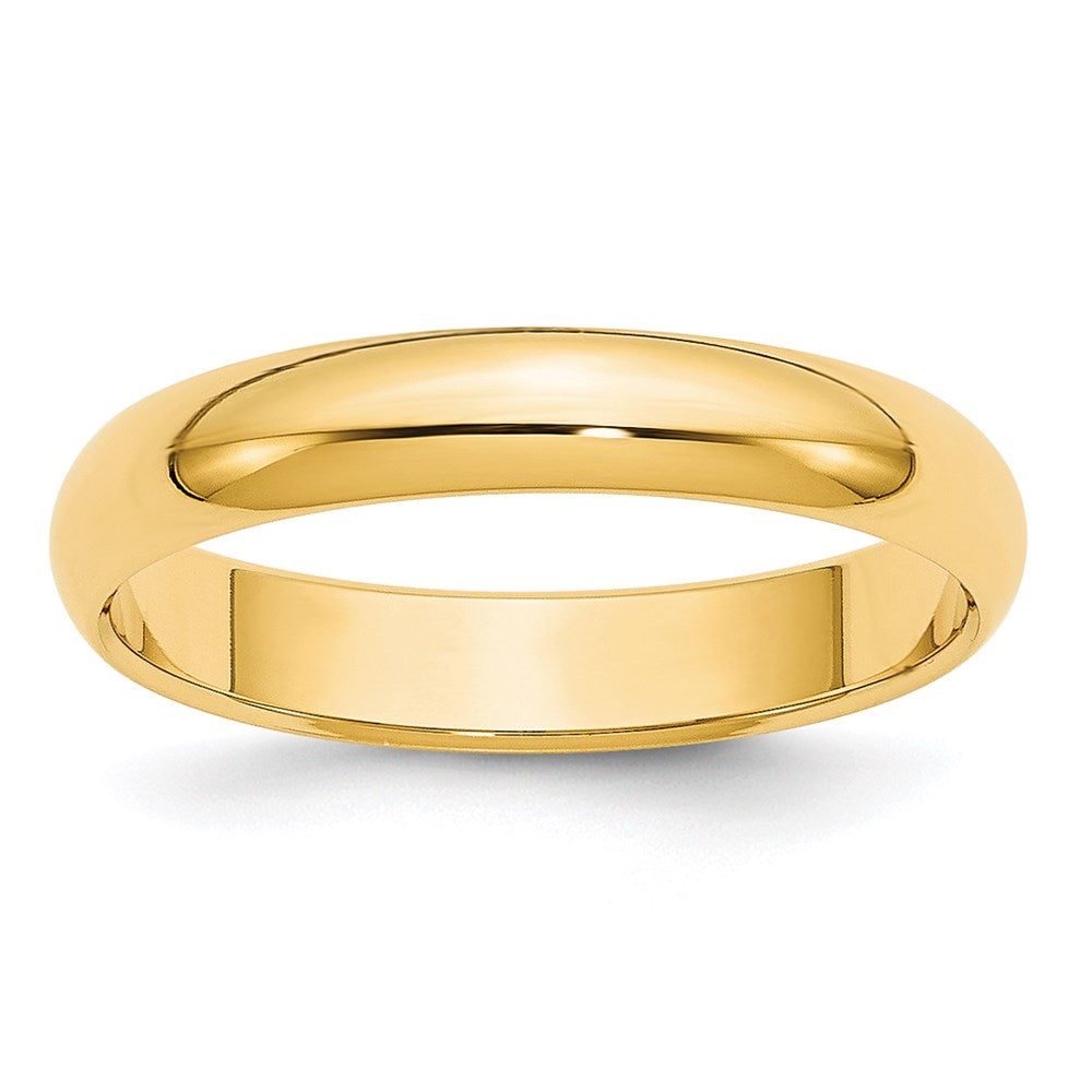 14k Yellow Gold 4mm Half Round Wedding Band 