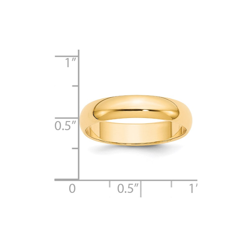 14k Yellow Gold 5mm Half Round Wedding Band