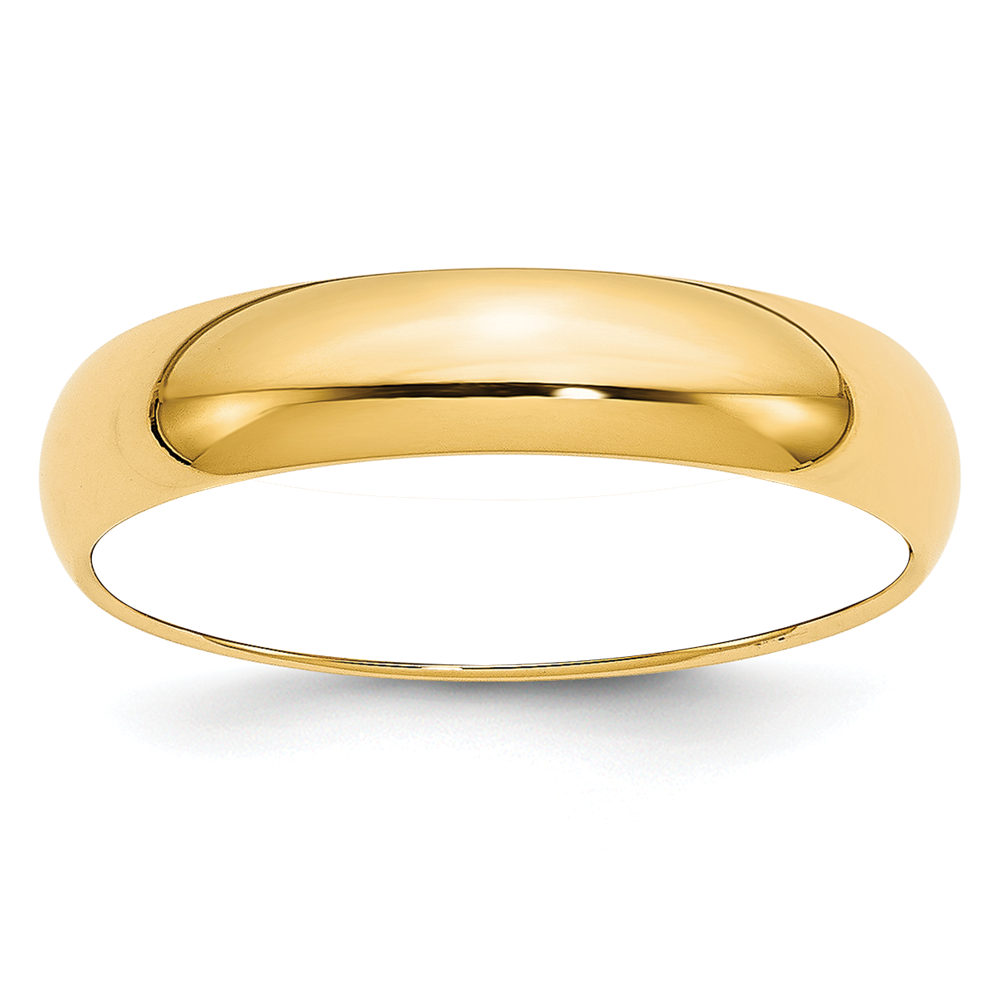 14k Yellow Gold 5mm Half-Round Wedding Band
