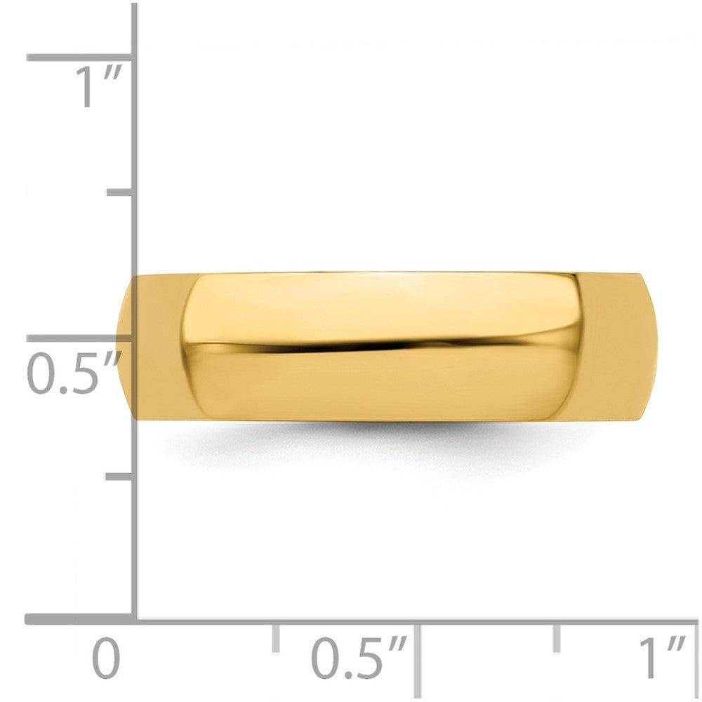 14k Yellow Gold 6mm Half Round Wedding Band