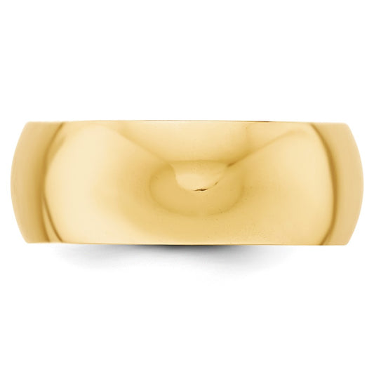 14k Yellow Gold 8mm Half Round Wedding Band