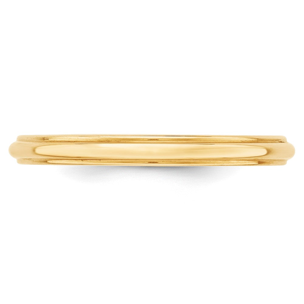 14k Yellow Gold 2.5mm Half Round with Edge Wedding Band