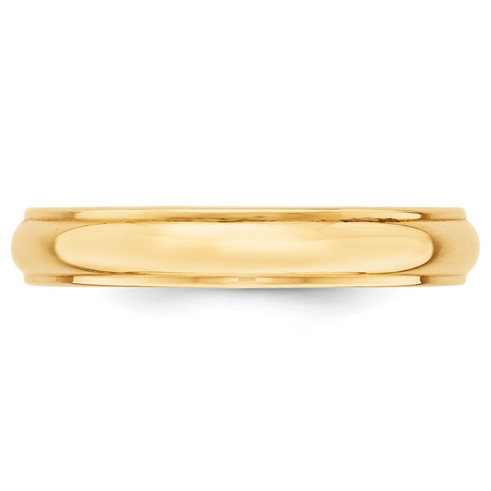 14k Yellow Gold 4mm Half Round with Edge Wedding Band