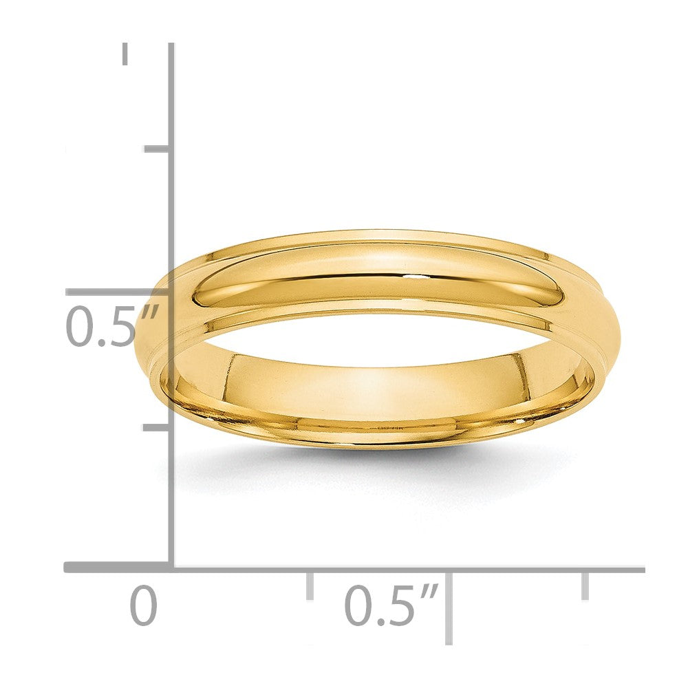 14k Yellow Gold 4mm Half Round with Edge Wedding Band