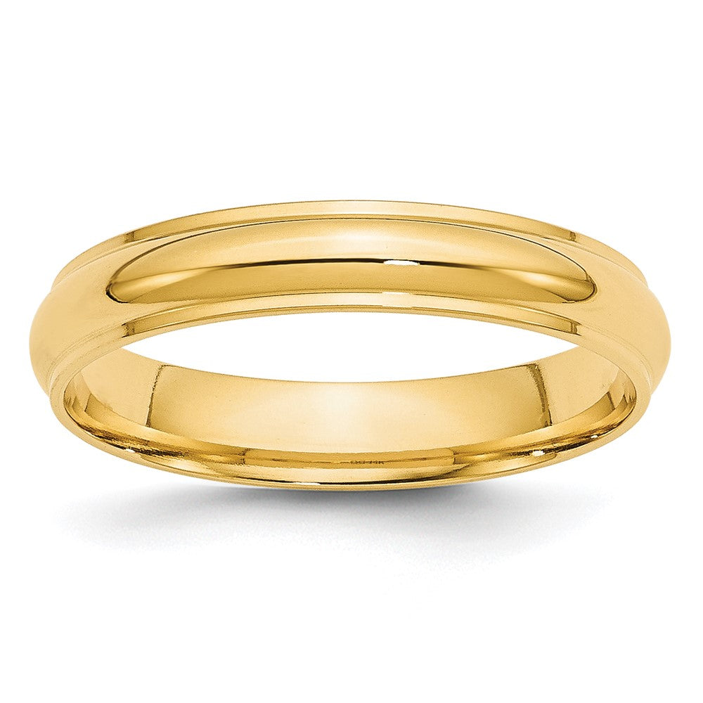 14k Yellow Gold 4mm Half Round with Edge Wedding Band 