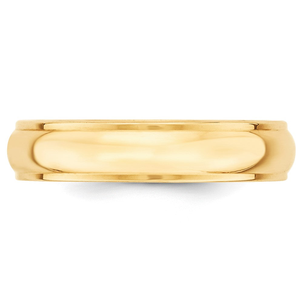 14k Yellow Gold 5mm Half Round with Edge Wedding Band