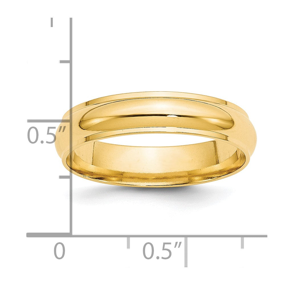 14k Yellow Gold 5mm Half Round with Edge Wedding Band