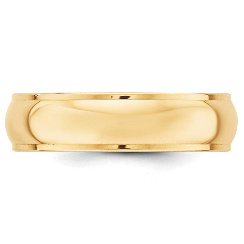 14k Yellow Gold 6mm Half Round with Edge Wedding Band