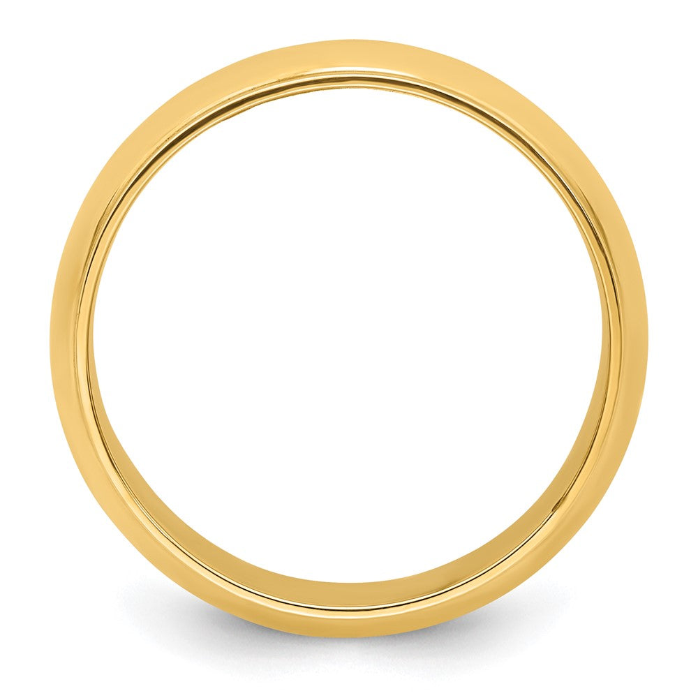 14k Yellow Gold 8mm Half Round with Edge Wedding Band