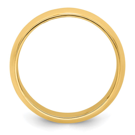 14k Yellow Gold 8mm Half Round with Edge Wedding Band