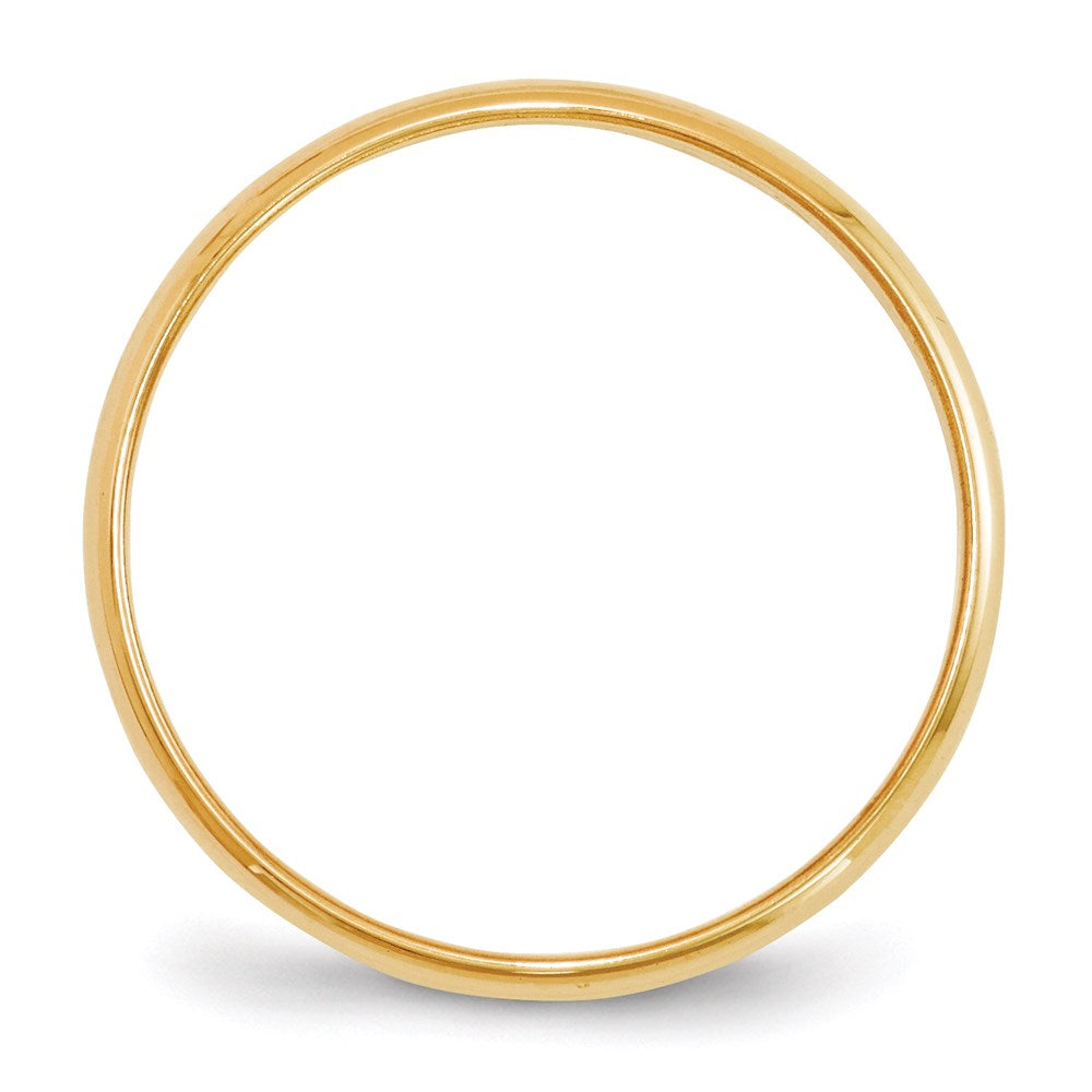 14k Yellow Gold 2mm Lightweight Half Round Wedding Band