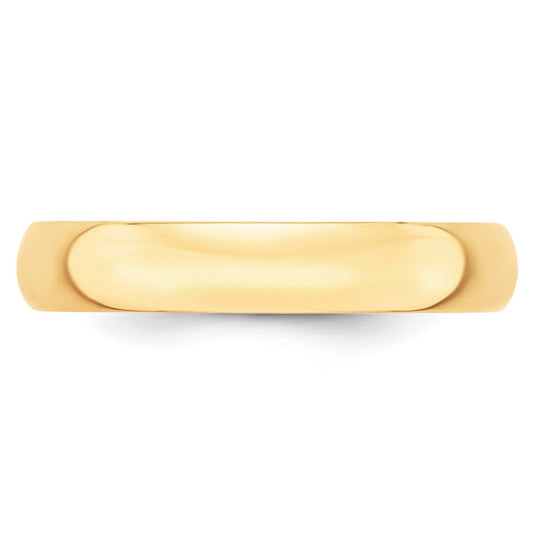 14k Yellow Gold 4mm Lightweight Half Round Wedding Band