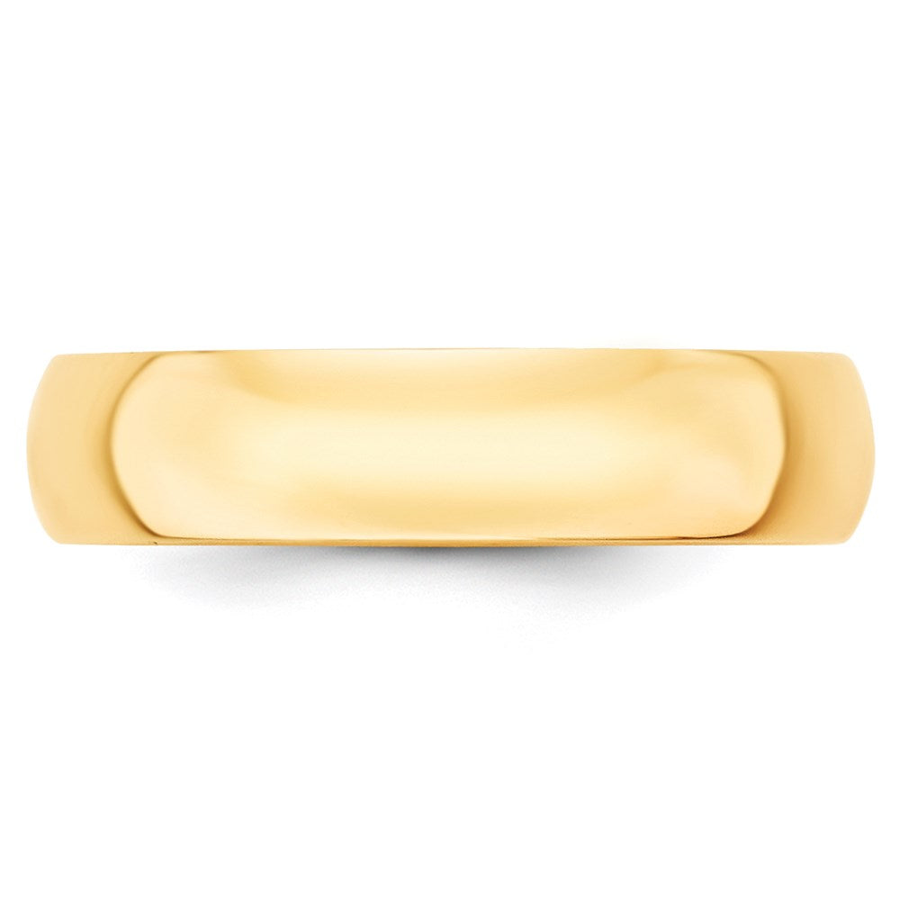 14k Yellow Gold 5mm Lightweight Half Round Wedding Band