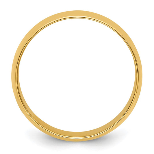 14k Yellow Gold 7mm Lightweight Half Round Wedding Band