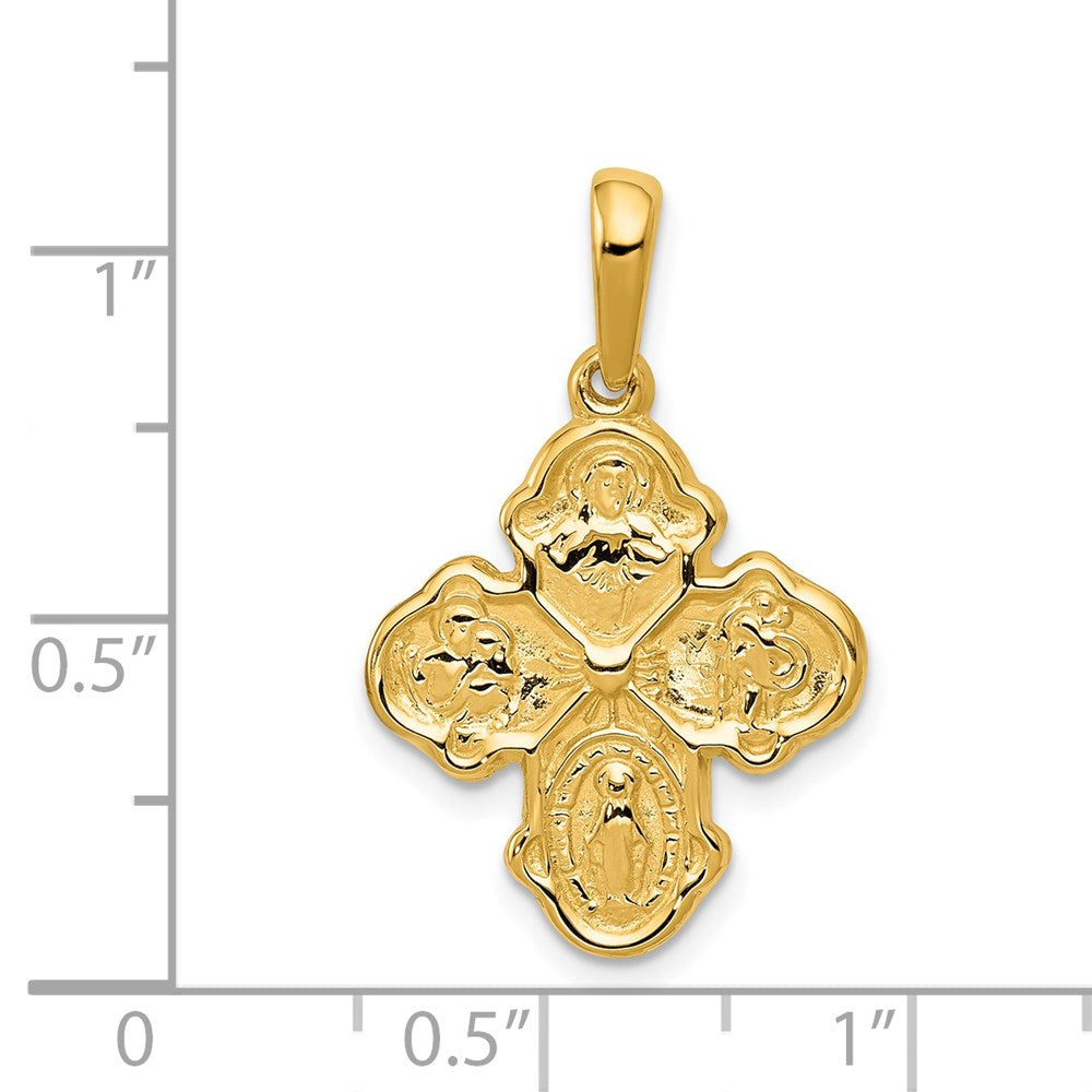 14k Polished Four-Way Medal Pendant