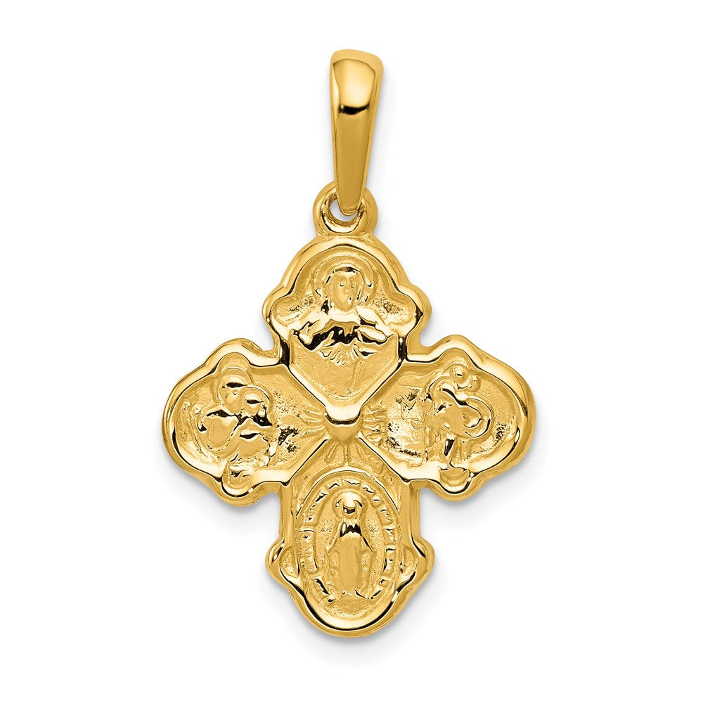 14k Polished Four-Way Medal Pendant