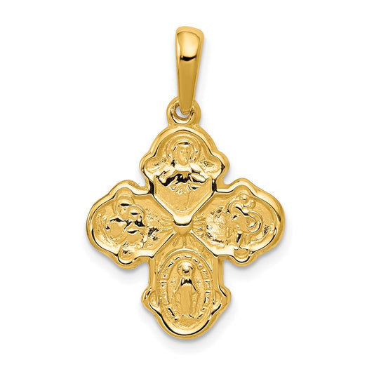 14k Polished Four-Way Medal Pendant