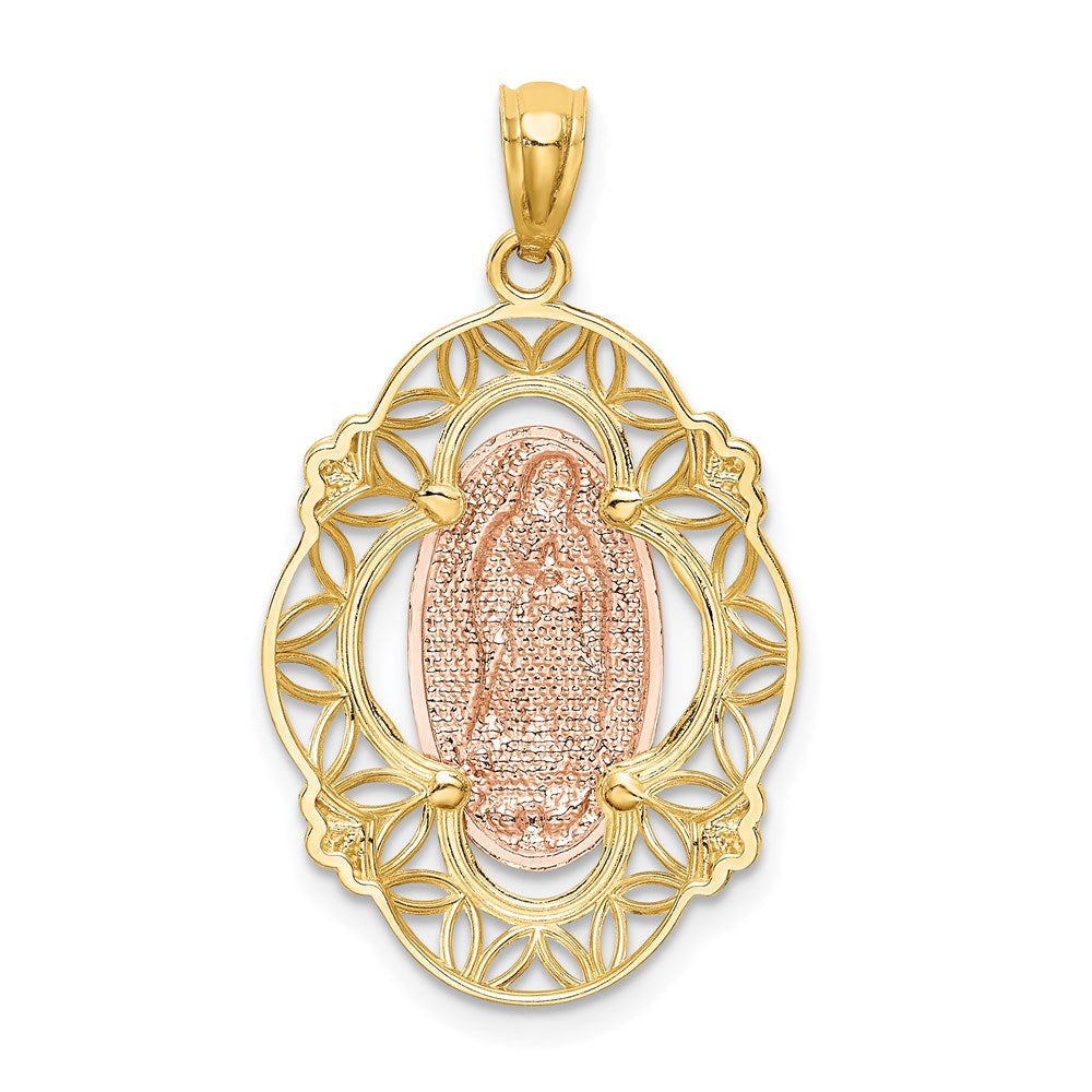 14K Two-tone with White Rhodium Our Lady of Guadalupe Pendant