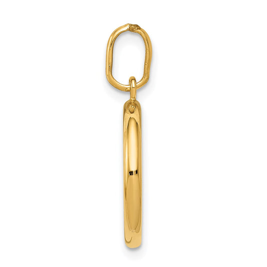 14K Polished And Satin Solid St Christopher Medal Round Pendant