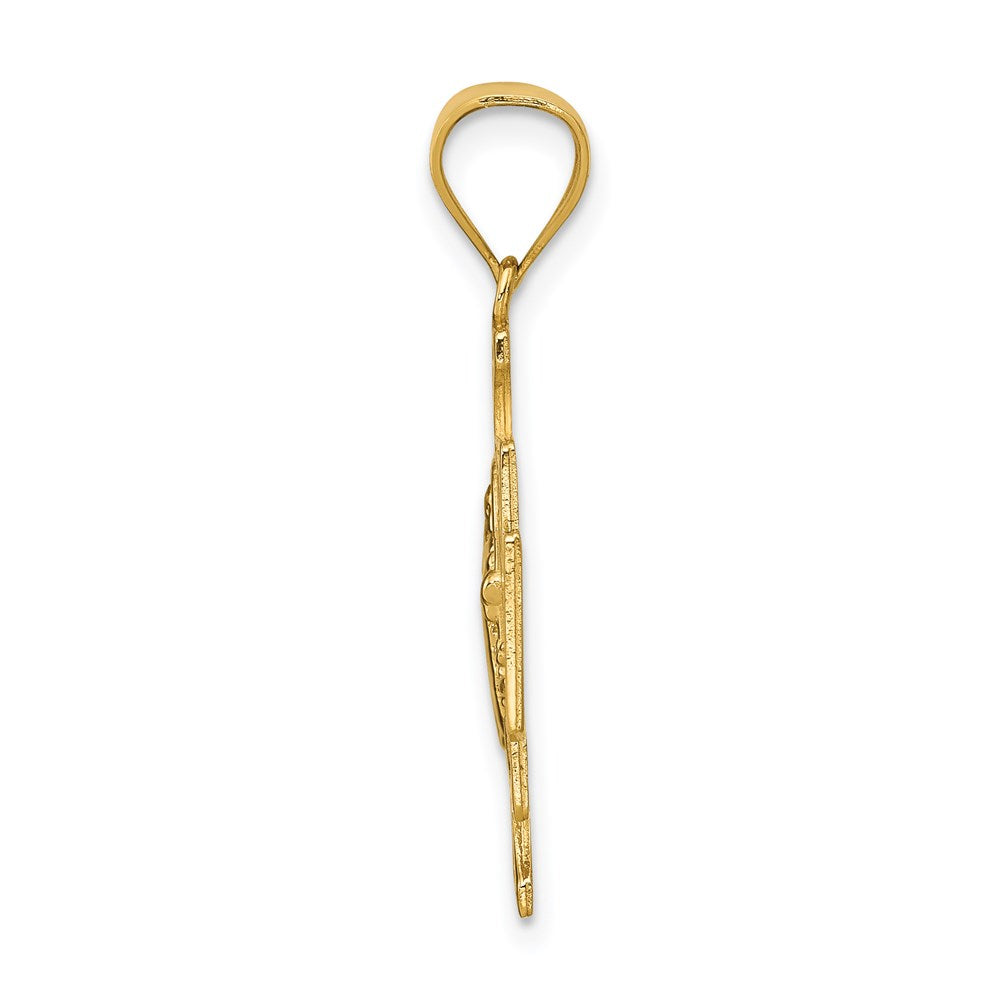 14k Polished Solid San Benito 2-Sided Cross Pendant