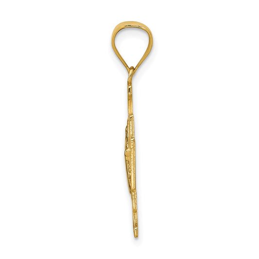 14k Polished Solid San Benito 2-Sided Cross Pendant