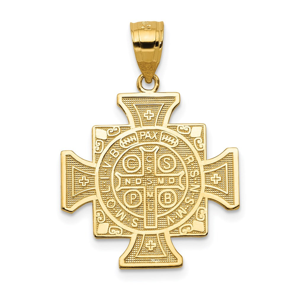 14k Polished Solid San Benito 2-Sided Cross Pendant