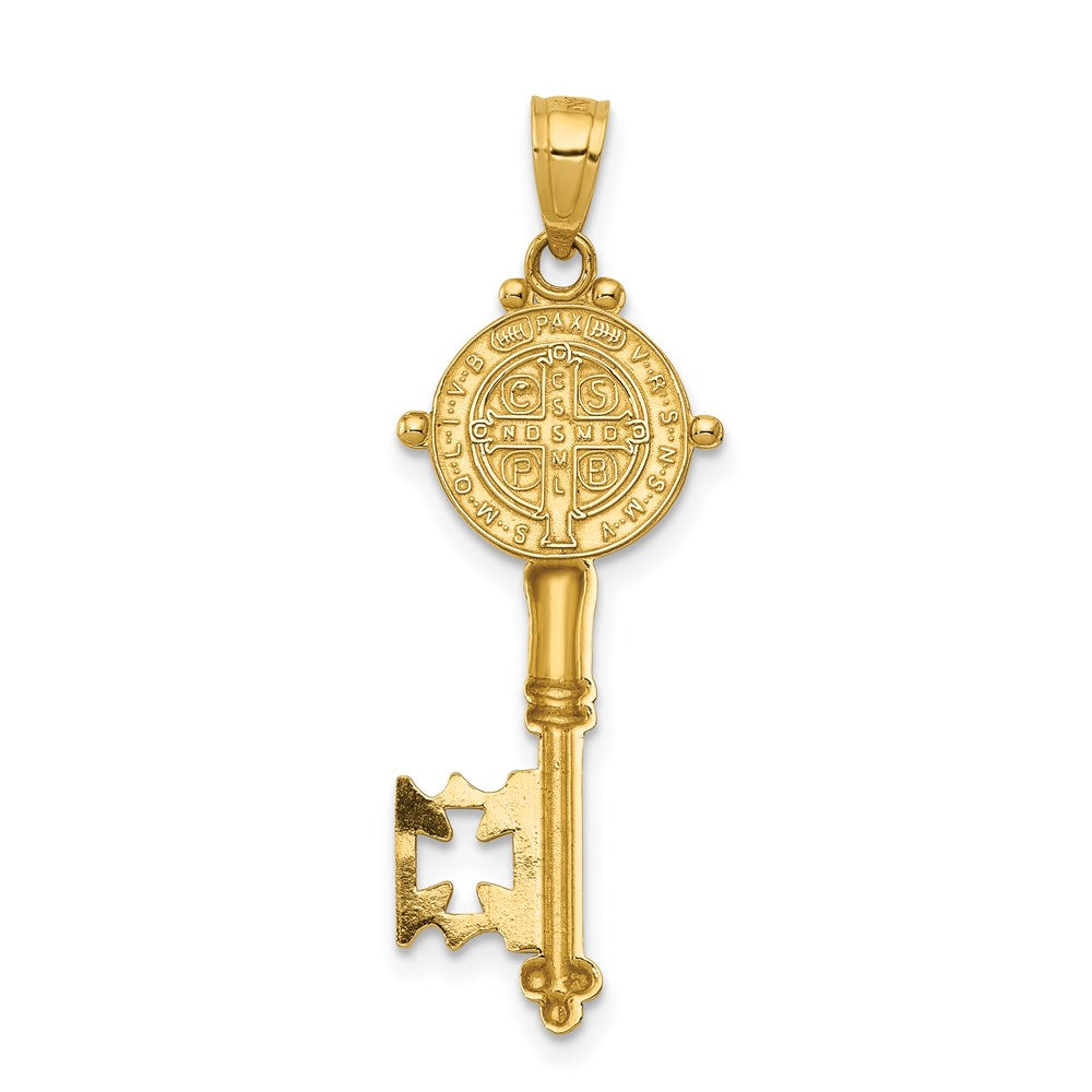 14k Polished Solid San Benito 2-Sided Key Pendant