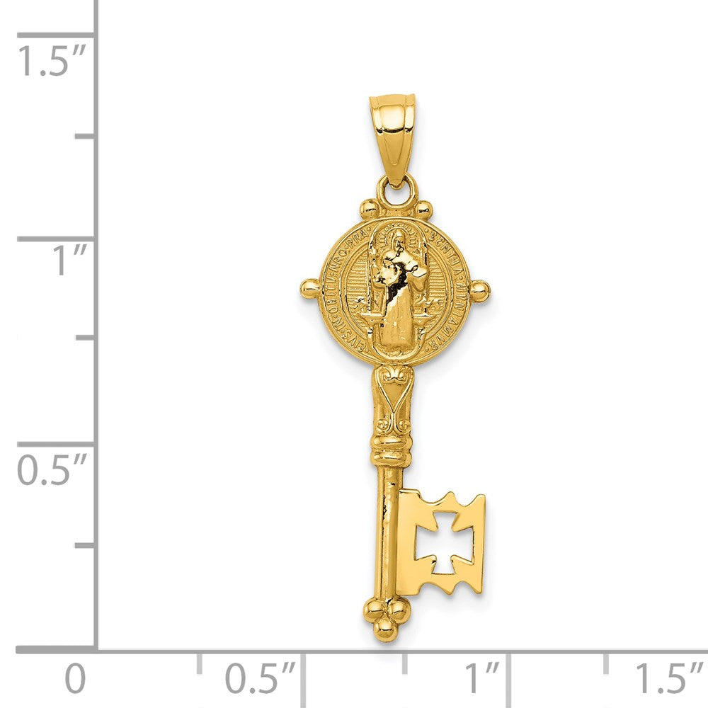 14k Polished Solid San Benito 2-Sided Key Pendant