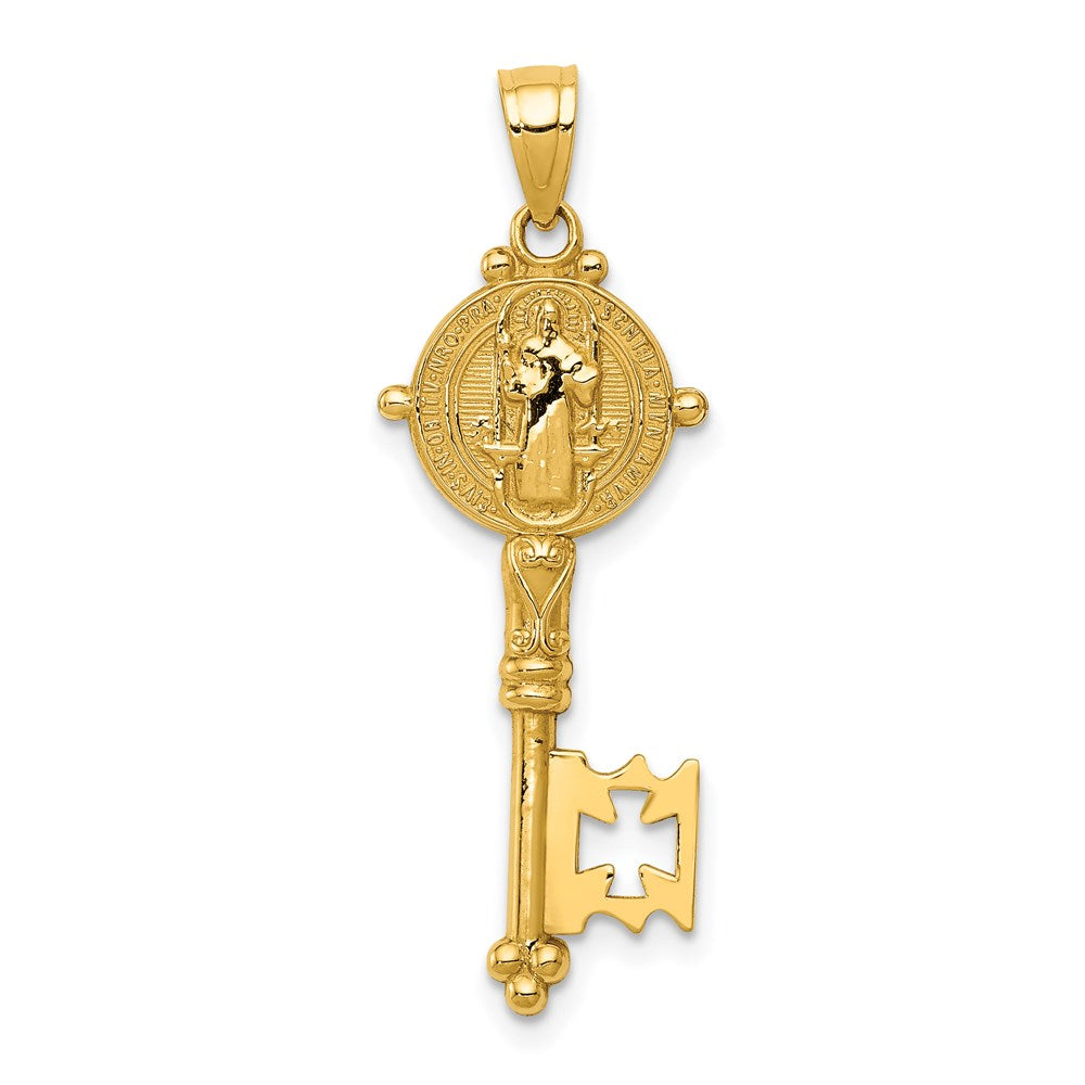 14k Polished Solid San Benito 2-Sided Key Pendant