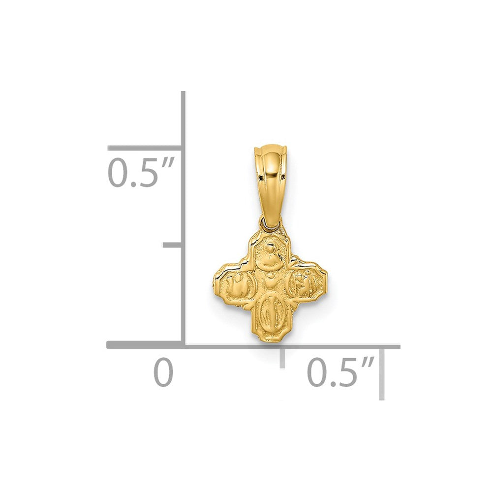 14K Mini 4-Way Religious Medal Charm
