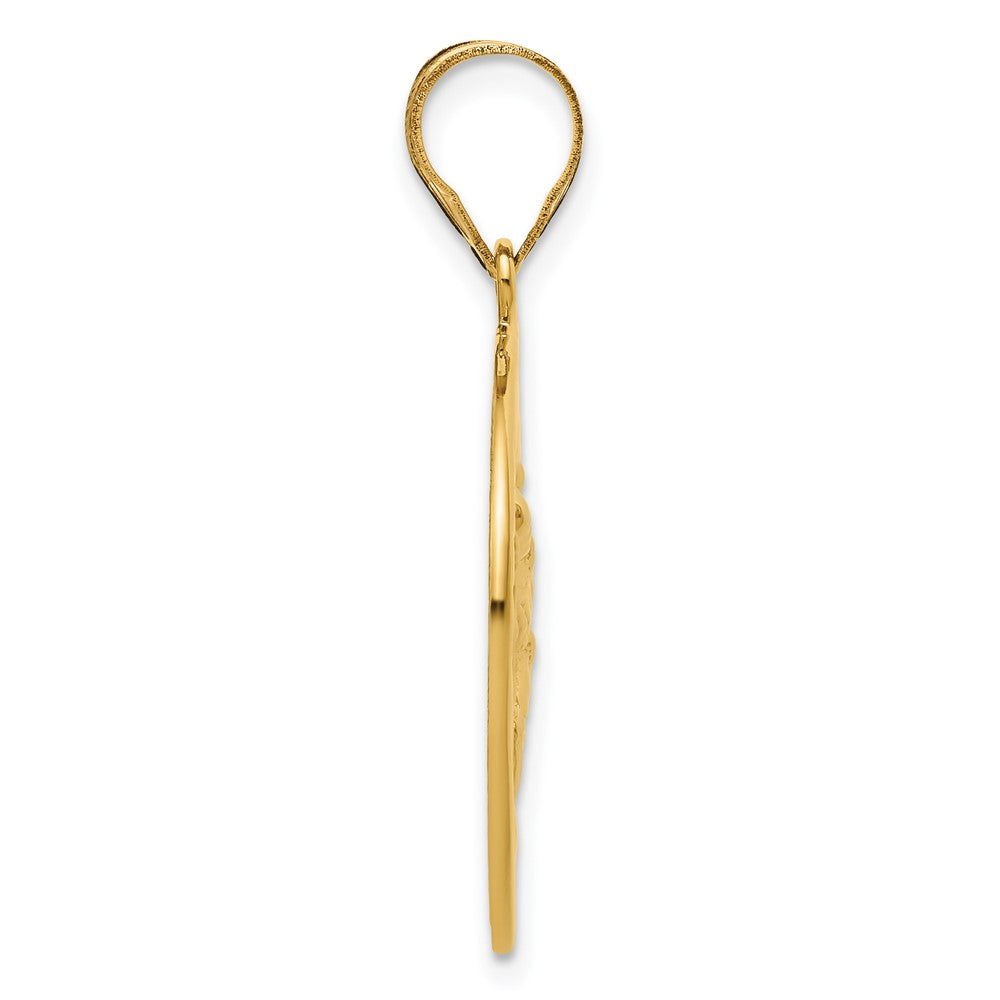 14K Polished Saint Christopher Medal Round Charm